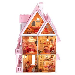 Wood Diy Dollhouse Villa Furniture Including All Dream Large