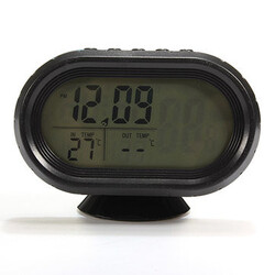 Monitor Car Voltmeter 12V Vehicle Digital Thermometer Alarm LCD