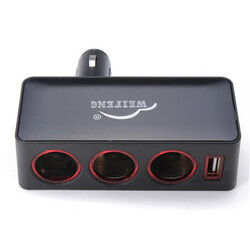 USB Car Cigarette Lighter Power Splitter Adapter Output