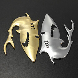 Adhesive Car Vehicle Metal Emblem Logo Decals 3D Badge Shark Sticker