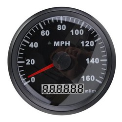 Car Truck Stainless Steel Motocycle GPS Speedometer 85mm Black