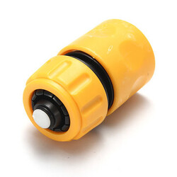 Car Washing Yellow Plastic Hose Pipe Water Stop Connector