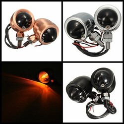 Bullet Turn Signal Indicator Amber Light 12V Universal Motorcycle