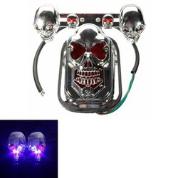 ATV Rear Brake Tail Light Turn Signal Chrome Skull Motorcycle Quad