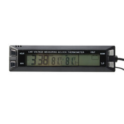 Thermometer Temperature Hygrometer Digital LCD Display Clock Car