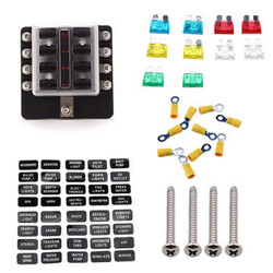 32V ATC ATO 8 Way LED Illuminated Circuit Car Boat Blade Fuse Box Block Holder