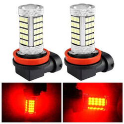 Housing 2835 SMD with Lens Red Aluminum Light Daytime Running Light Bulb LED Fog 2pcs H11