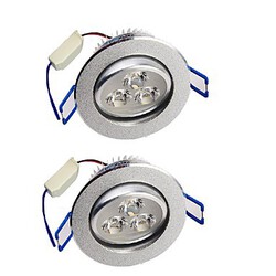 3w Warm White Light 280lm Ceiling Lamp Silver White Ac 85-265v 3-led