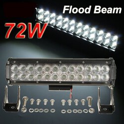 72W ATV UTE 6000K Offroad SUV Work Truck Light Bar 24LED Flood 12-24V