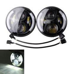 Harley Jeep Wrangler 7Inch Hi Lo Hummer LED Headlights Beam 6500K White 50W 2Pcs