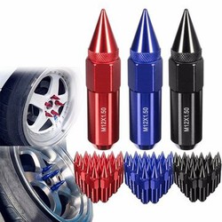 Car Wheels Rims 60mm Extended Spiked Lug Nuts Aluminum M12X1.5 Tuner 20pcs