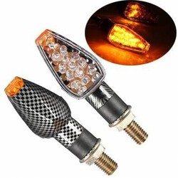 14 LED Motorcycle Turn Signal Carbon Indicator Lights Honda