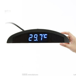 Clock LED Digital Function Voltmeter Thermometer 12V 3 in 1 Auto