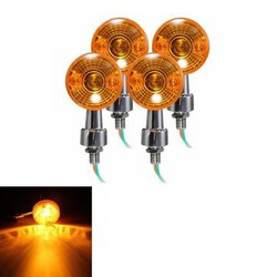 4pcs Bulb Light Universal Motorcycle Turn Signal Lamp Amber Indicatior