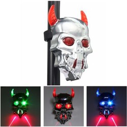 Cart Skull LED Light Style Bike Rear Tail Cycling Laser Motorcycle Electric Scooter Waterproof
