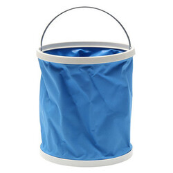 Folding Bucket Portable 9L Fishing Storage Blue Car Washing