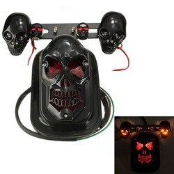 Turn Signal Light Brake Tail Skull Harley Chopper License Plate Lamp Motorcycle Atv