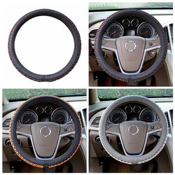 Leather Car Steel Ring Wheel Universal 38CM 3 Colors
