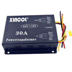 30A Vehicle Car Power Supply Transformer Converter Regulation Fan DC 24V to 12V