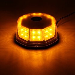Magnetic Car Amber LED 16W Emergency Flashing Circular Warning Light Strobe