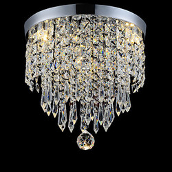 Ceiling Chrome Light Living Room Home Crystal Decor