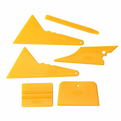 6pcs Yellow Car Window Tinting Glass Tint Vinyl Sticker Installation Scraper Tool Kit