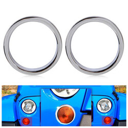 Jeep Wrangler JK Fog Lights Turn Signal 2PCS Chrome Grille Covers Trim