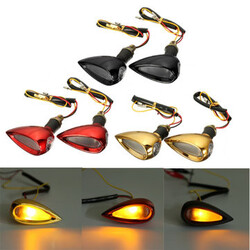 Bullet Pair LED Turn Signal Indicator Running Light 12V Universal Motorcycle Amber