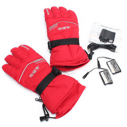 Red Gloves Outdoor Motorcycle Motor Bike Skiing Climbing 3.7V Electric Heated Warmer