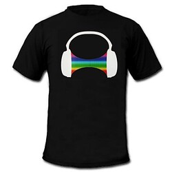 Light Head Mens Sound Music Led T-shirt Activated Pattern