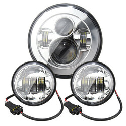 LED Pair Passing Projector Headlight 4.5inch Lights 7inch Motorcycle Harley