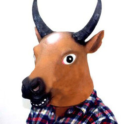 Face Animal Festival Costume Cow Prop Head Horse Halloween Mask