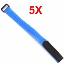 Blue Down Wrap Cable Cord Reusable Hook Loop Strap Tie Rope 5pcs 2cm x 30cm Nylon