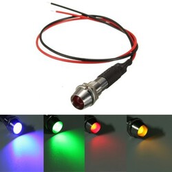 Car Van Dash Lamp Boat Lorry LED Panel Pilot 12V 8mm Indicator Light Bike