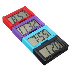 Time Automotive Self-Adhesive Digital Car 4 Colors LCD Portable Clock Stick