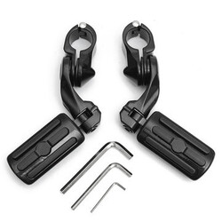 Black Type Rear Adjustable Short Harley 1.25inch 3.2cm Foot Pegs Pedals
